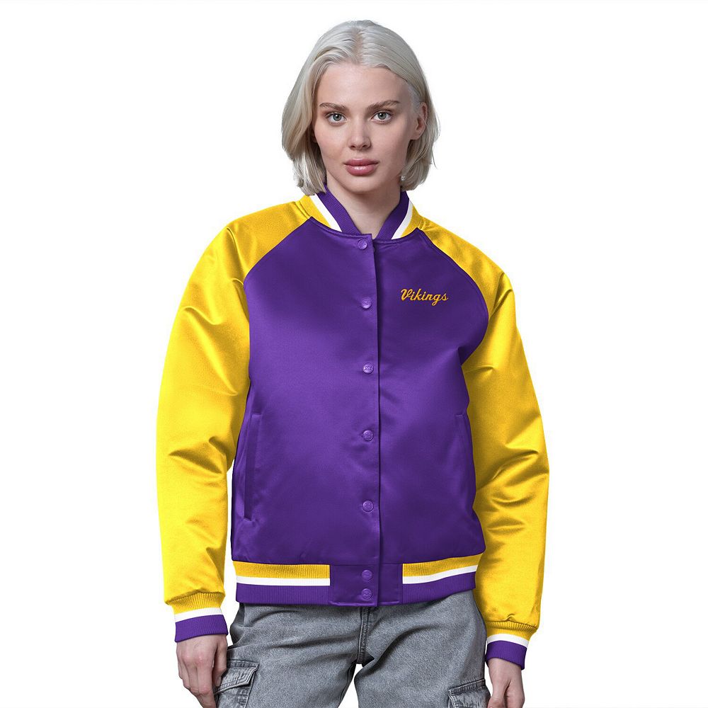 Women's Starter Purple/Gold Minnesota Vikings Satin Full-Snap