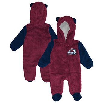 Infant & Newborn Outerstuff Burgundy Colorado Avalanche Stay Napping Fleece Bunting Full-Zip Sleeper