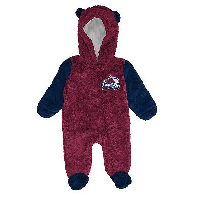 Infant & Newborn Outerstuff Burgundy Colorado Avalanche Stay Napping Fleece Bunting Full-Zip Sleeper