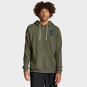 Men's Nike Olive Carolina Panthers 2025 Salute to Service Sideline Standard Issue Dri-FIT Hoodie