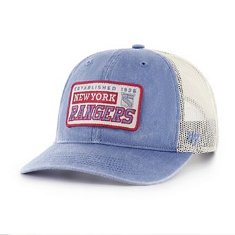 Men's '47 Blue New York Rangers Canteen Pigment Dyed Patch Trucker Adjustable Hat