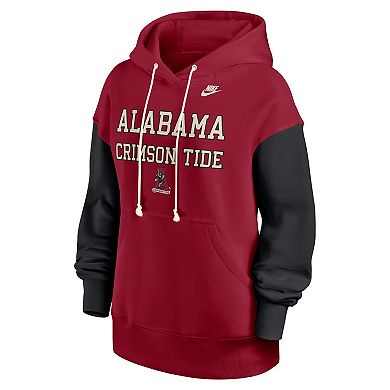 Women's Nike Crimson/Black Alabama Crimson Tide Oversized Legacy Phoenix Pullover Hoodie