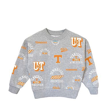 Girls Youth Gameday Couture Gray Tennessee Volunteers Always On Repeat Pullover Sweatshirt