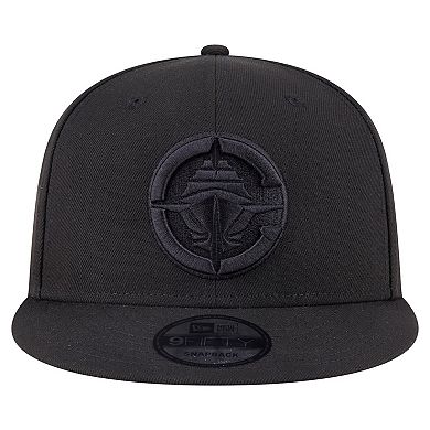 Men's New Era Black LA Clippers Black On Black 9FIFTY Snapback Hat