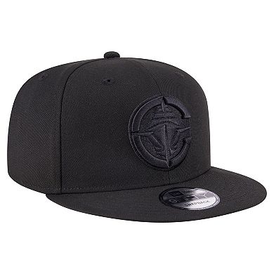 Men's New Era Black LA Clippers Black On Black 9FIFTY Snapback Hat