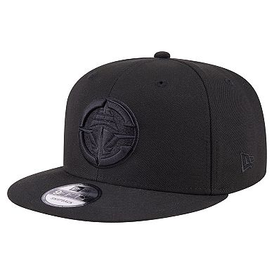 Men's New Era Black LA Clippers Black On Black 9FIFTY Snapback Hat