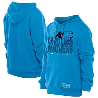 Men's New Era Carolina Blue Carolina Panthers Combine Authentic Local State Throwback Hoodie