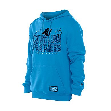 Men's New Era Carolina Blue Carolina Panthers Combine Authentic Local State Throwback Hoodie