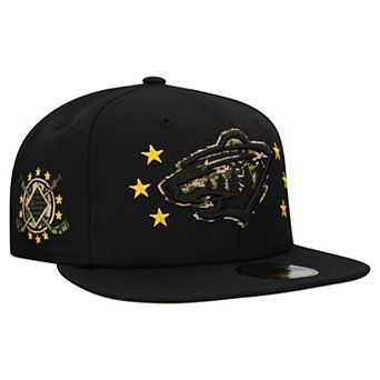 Men's New Era Black Minnesota Wild Military Appreciation Digital Camo Stars 59FIFTY Fitted Hat