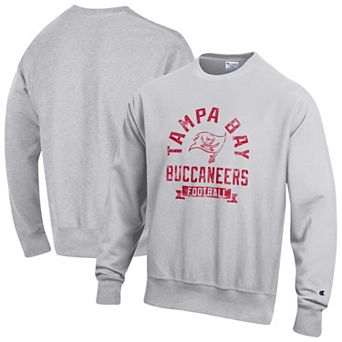 Men's Champion Heather Gray Tampa Bay Buccaneers Reverse Weave Fleece Pullover Sweatshirt