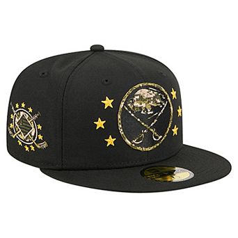 Men's New Era Black Buffalo Sabres Military Appreciation Digital Camo Stars 59FIFTY Fitted Hat