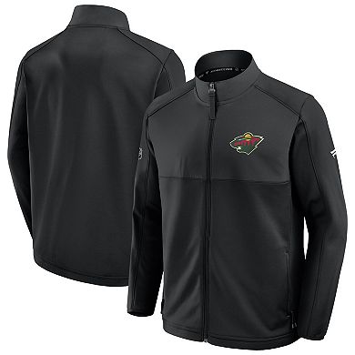Men's Fanatics Black Minnesota Wild Authentic Pro Rink Full-Zip Jacket
