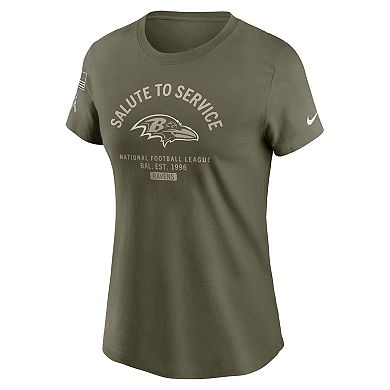 Women's Nike Olive Baltimore Ravens 2025 Salute to Service Sideline T-Shirt
