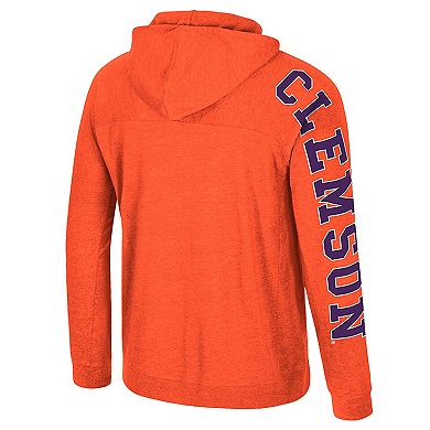 Men's Colosseum Orange Clemson Tigers Back in Business Long Sleeve Raglan Hooded T-Shirt