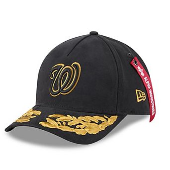 Men's New Era x Alpha Industries Black Washington Nationals A-Frame 9FORTY Adjustable Hat