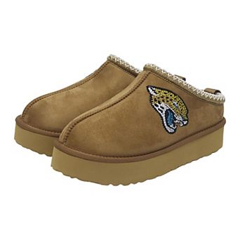 Women's Cuce Tan Jacksonville Jaguars Chestnut Slip On Boots with Crystal Logo