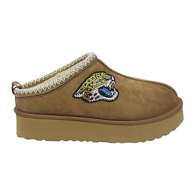 Women's Cuce Tan Jacksonville Jaguars Chestnut Slip On Boots with Crystal Logo
