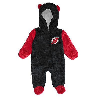 Infant & Newborn Outerstuff Black New Jersey Devils Stay Napping Fleece Bunting Full-Zip Sleeper