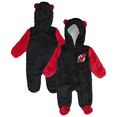 Infant & Newborn Outerstuff Black New Jersey Devils Stay Napping Fleece Bunting Full-Zip Sleeper