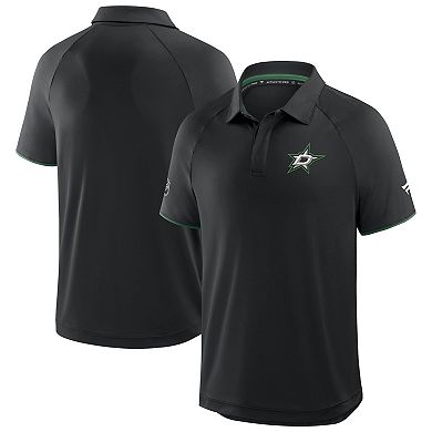 Men's Fanatics Black Dallas Stars Authentic Pro Rink Raglan Polo