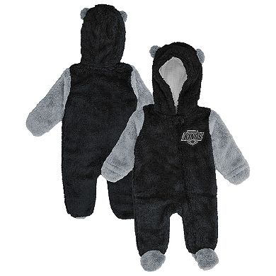 Infant & Newborn Outerstuff Black Los Angeles Kings Stay Napping Fleece Bunting Full-Zip Sleeper
