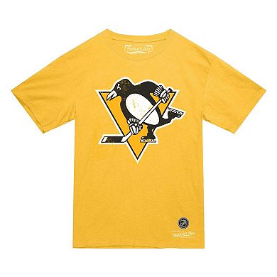Men's Mitchell & Ness Gold Pittsburgh Penguins Heritage T-Shirt