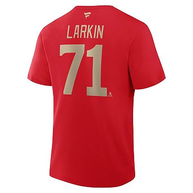 Men's Fanatics Dylan Larkin Red Detroit Red Wings Authentic Stack Name & Number T-Shirt