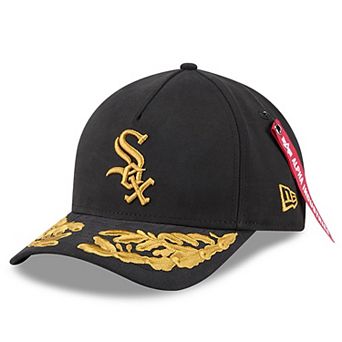 Men's New Era x Alpha Industries Black Chicago White Sox A-Frame 9FORTY Adjustable Hat