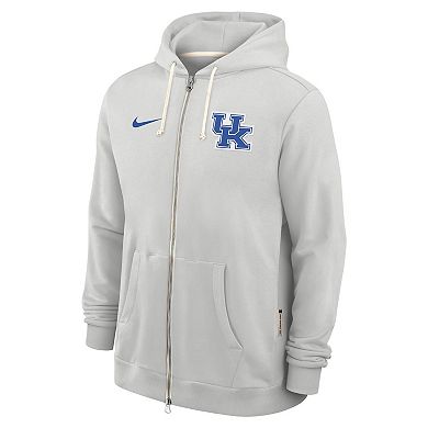 Men's Nike Gray Kentucky Wildcats 2025 Sideline Standard Issue Dri-FIT Full-Zip Hoodie