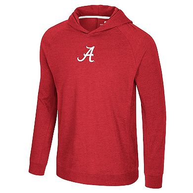 Men's Colosseum Crimson Alabama Crimson Tide Back in Business Long Sleeve Raglan Hooded T-Shirt