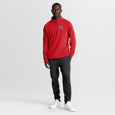 Men's Fanatics Red New Jersey Devils Authentic Pro Rink Training Quarter-Zip Pullover