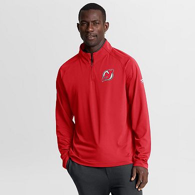 Men's Fanatics Red New Jersey Devils Authentic Pro Rink Training Quarter-Zip Pullover