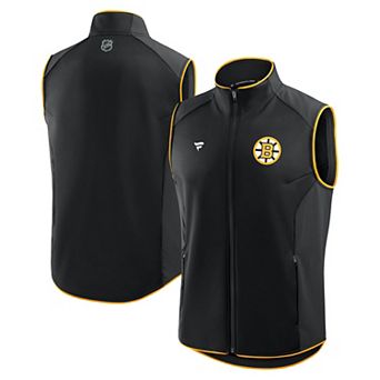 Men's Fanatics Black Boston Bruins Authentic Pro Rink Full-Zip Vest