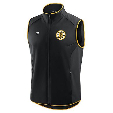 Men's Fanatics Black Boston Bruins Authentic Pro Rink Full-Zip Vest