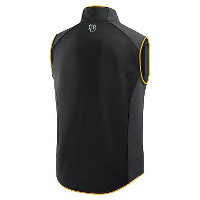 Men's Fanatics Black Boston Bruins Authentic Pro Rink Full-Zip Vest