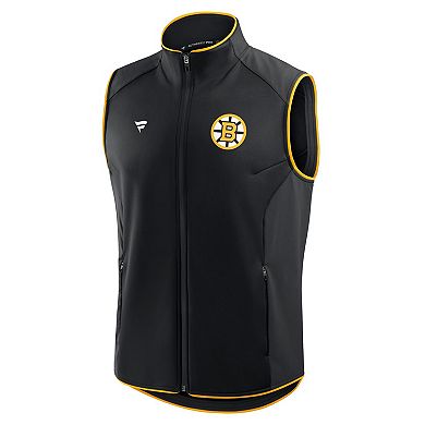 Men's Fanatics Black Boston Bruins Authentic Pro Rink Full-Zip Vest