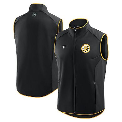 Men's Fanatics Black Boston Bruins Authentic Pro Rink Full-Zip Vest