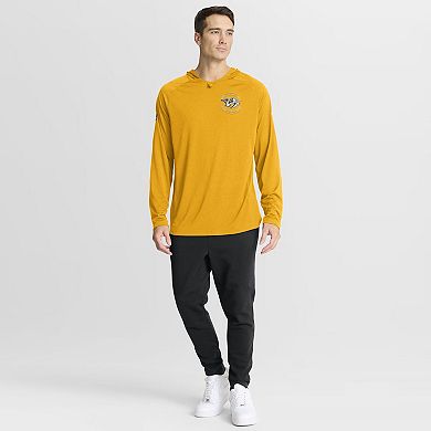 Men's Fanatics Gold Nashville Predators Authentic Pro Rink Raglan Hoodie