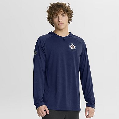 Men's Fanatics Navy Winnipeg Jets Authentic Pro Rink Raglan Hoodie