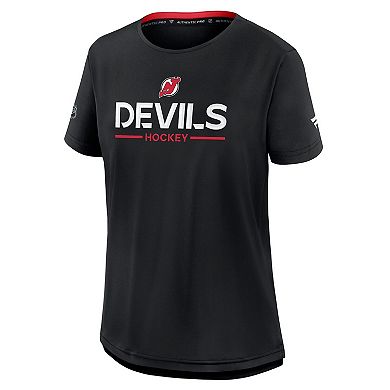 Women's Fanatics Black New Jersey Devils Authentic Pro Rink Tech T-Shirt