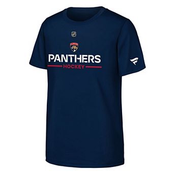 Youth Fanatics Navy Florida Panthers Authentic Pro Wordmark T-Shirt