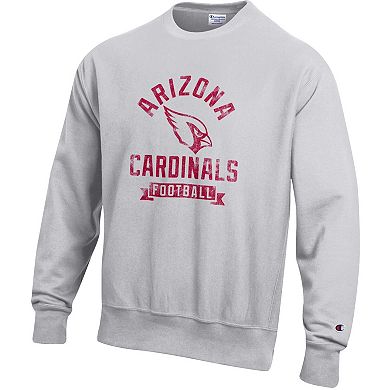 Men's Champion Heather Gray Arizona Cardinals Reverse Weave Fleece Pullover Sweatshirt