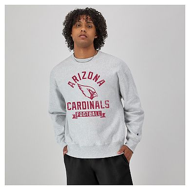 Men's Champion Heather Gray Arizona Cardinals Reverse Weave Fleece Pullover Sweatshirt
