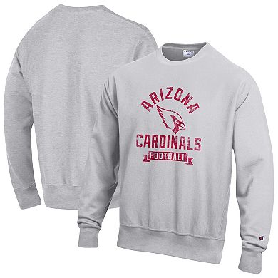 Men's Champion Heather Gray Arizona Cardinals Reverse Weave Fleece Pullover Sweatshirt