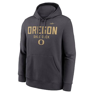 Men's Nike Anthracite Oregon Ducks Shoe Duck Club Fleece Hoodie