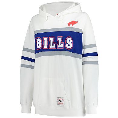 Women's Mitchell & Ness White Buffalo Bills Plus Size Head Coach Throwback Pullover Hoodie