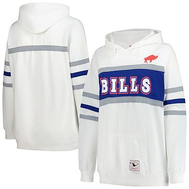 Women's Mitchell & Ness White Buffalo Bills Plus Size Head Coach Throwback Pullover Hoodie