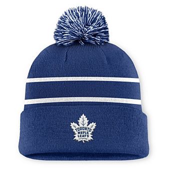 Men's Fanatics Blue Toronto Maple Leafs Authentic Pro Rink Cuffed Knit Hat with Pom