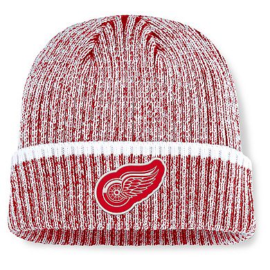 Men's Fanatics Red/White Detroit Red Wings Fundamental Haze Cuffed Knit Hat