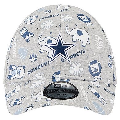 Infant New Era Gray Dallas Cowboys Animal 9TWENTY Flex Hat